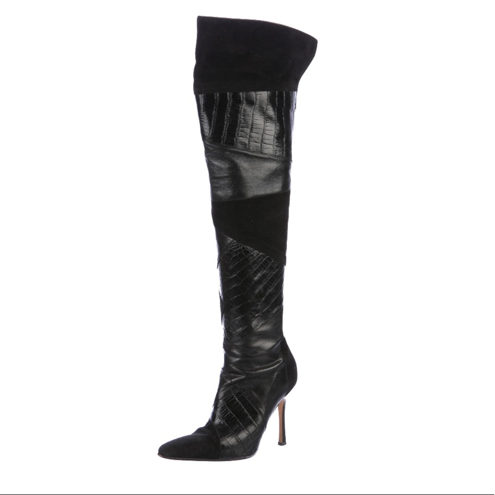 Manolo Blahnik Over the knee boots Alligator size6